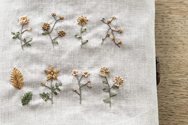 リボン刺繡の基本　エンブロイダリーリボンのこと