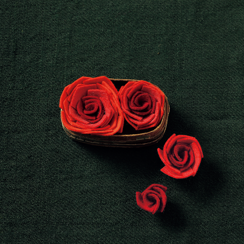 ハンドメイド　編みぐるみ　バラ　薔薇　10本セット　ワインレッド