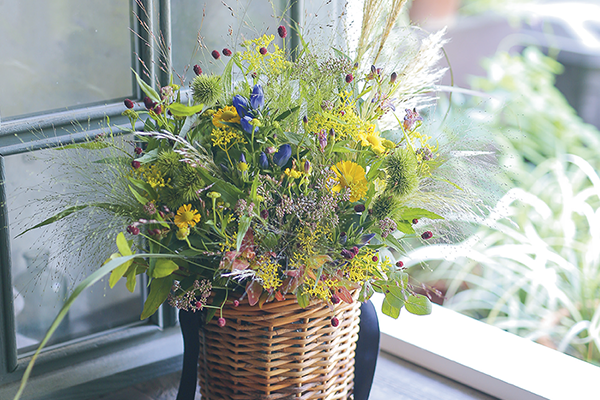 秋の草花の フラワーバスケット｜立秋その２